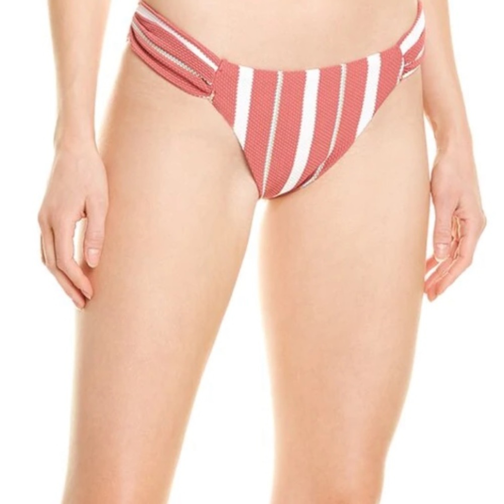 NEW Letarte Luxe Striped Textured Bikini Bottom Size Small